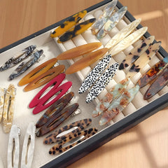 2pcs/Set Elegant Acetate Oval Hairpins Barrettes Korean Style Side Bobby Pins Bangs H alternate view