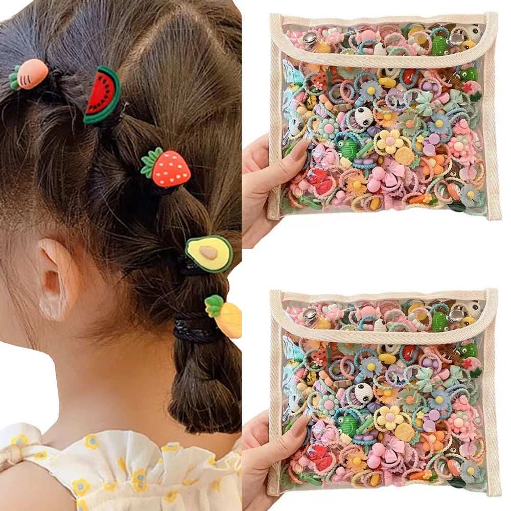 Cartoon Cute Rubber Band Hair Accessories for Little Girls 20/30/50pcs Pack Non-Hurting Hair Ties Ci