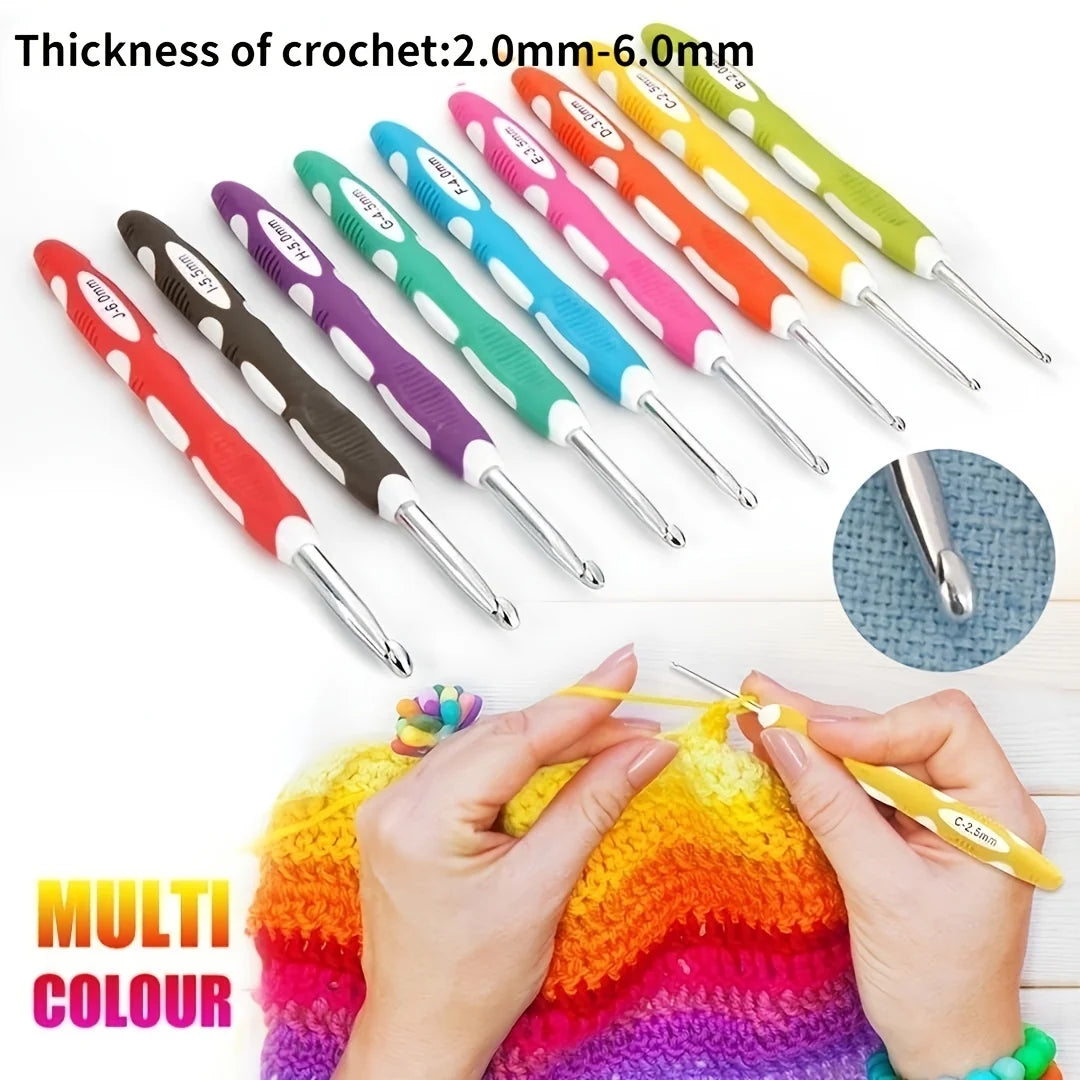 1pc/9pcs Sewing & Knitting Supplies Ergonomic Crochet Hook Set Crochet Needles Knitting Needle Sewin