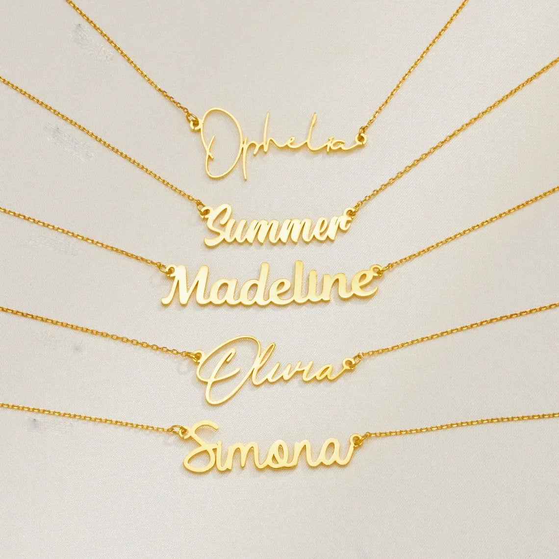 Custom Name Necklace for Women Personalised Cursive Letter Pendant Stainless Steel Je alternate view