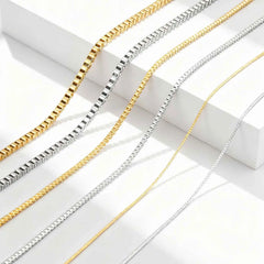 Stainless Steel Box Chain Necklace for Women | Hip Hop Fashion Jewelry Gift