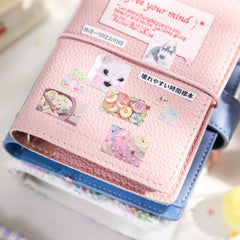 30 Sheets Vintage Retro Memo Sticker Book | Dual Texture Die-Cut Stickers for DIY Craf close-up view