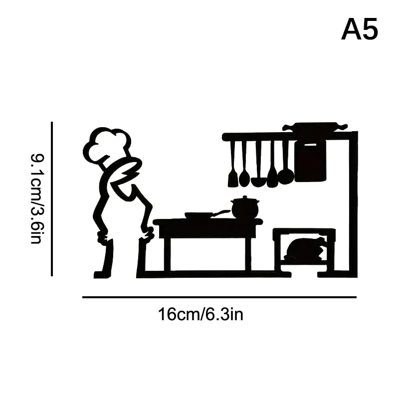 La Linea Minimalist Line Art Door Sticker | Home Decoration close-up view