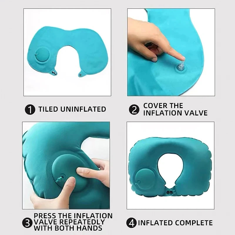 2025 New Inflatable Travel Neck Pillow | Portable U-Shaped Support Pillow lifestyle view