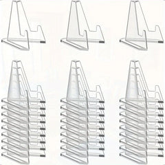 30PCS Acrylic Coin Display Stand Transparent Triangle Business Cards Photos Small Plates Shells Show