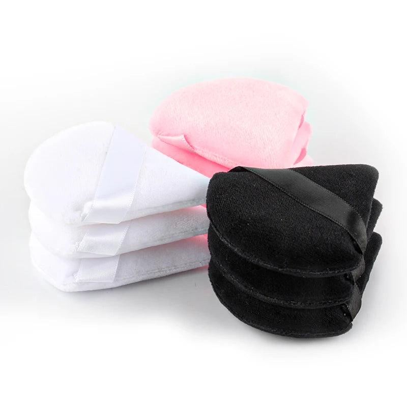 1/2/4pcs Triangle Powder Puff Soft Velvet Facial Makeup Sponge Puff Mixer Beauty Found close-up view