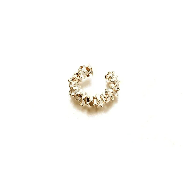 Hot 1 Pcs Irregular Star Clip Earrings For Women Fashion Simple No Piercing Ear Cuff lifestyle view