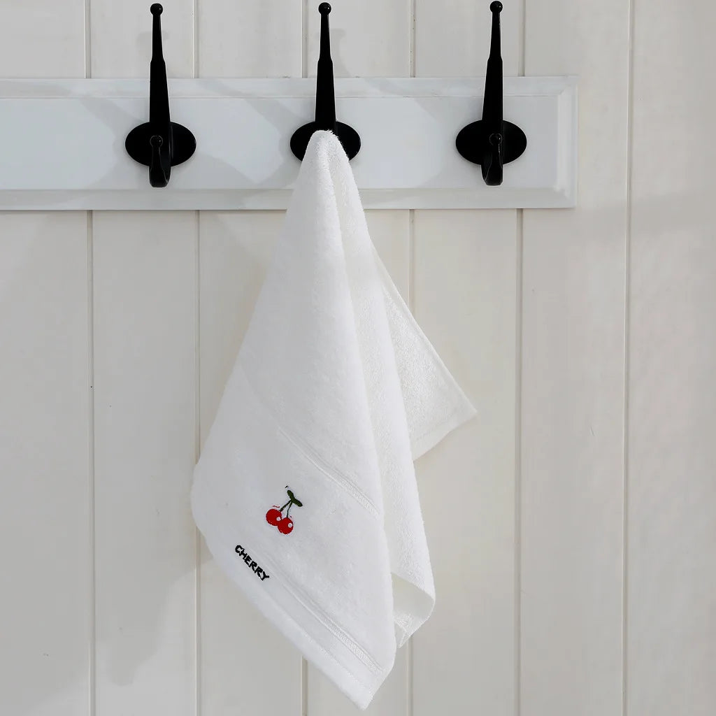 Cute Cartoon Fruit 100% Cotton Towels for Babies And Kids - Embroidered Soft Absorbent 25x45cm Face Washing Towels for Children