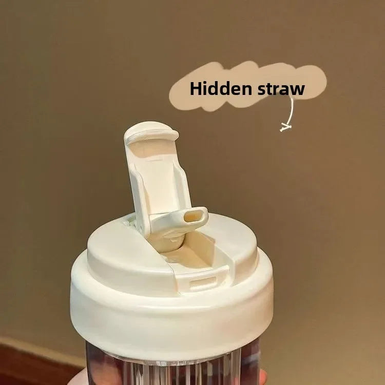 Large Capacity Stylish Plastic Water Cup Portable Student Water Bottle Women's Favorite detail view