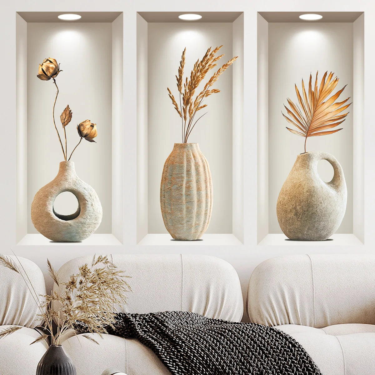 Space-Themed Flower Pattern Wall Stickers | Reusable PVC Decals for Home Decor lifestyle view