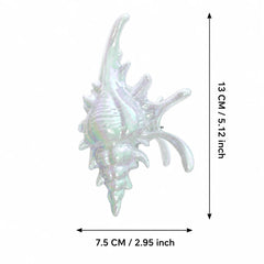 Conch Shell Hair Claw Clip for Women PC Electroplated Iridescent Mermaid Beach Large N close-up view