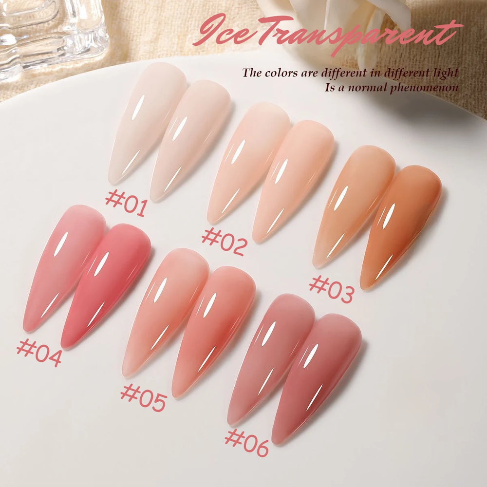 1-6pcs SHAKA Spring Ice Skin Naked Pink Gel Nail Polish 2026 New Style Versatile An additional angle