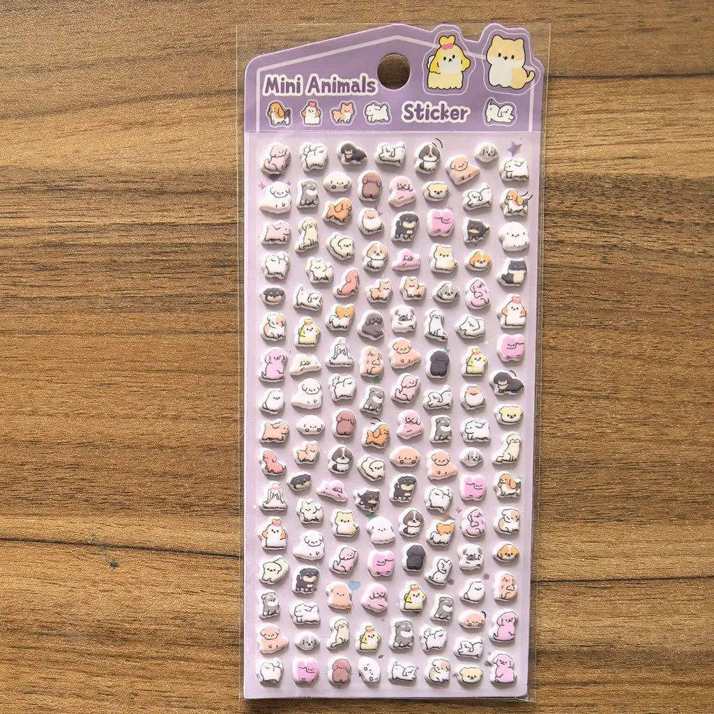 4-Pack Cute Mini Animal Pattern Stickers | Vibrant Stationery Decor Embellishments lifestyle view