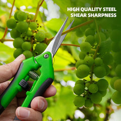 AIRAJ Garden Scissors | Non-Slip Ergonomic Pruning Shears for Garden, Flowers, Fruits and Vegetables