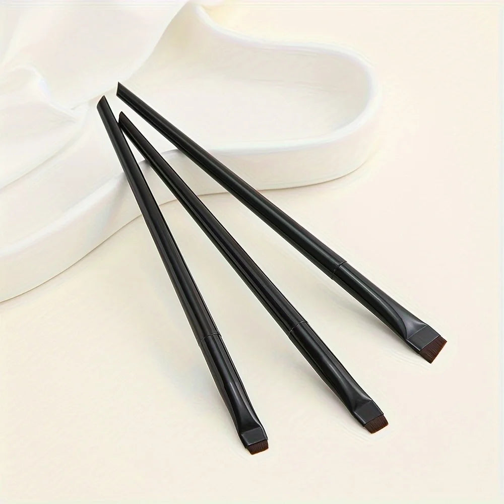 Ultra-Thin Eyebrow Brush Set | 3-Piece Angled Precision Makeup Brushes detail view