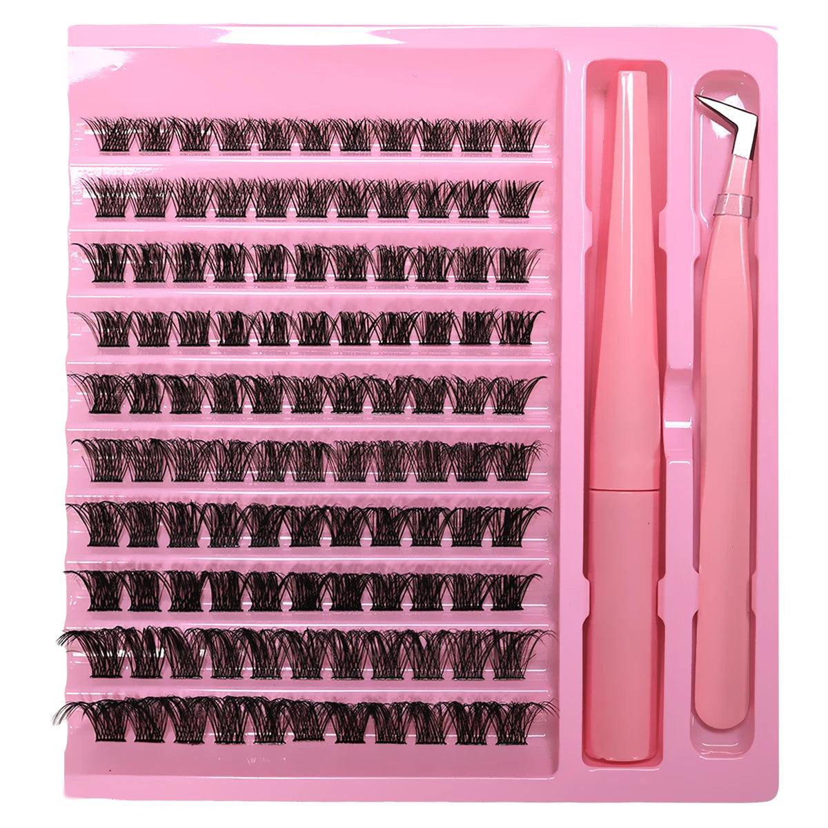 DIY Lash Clusters Extension Kit 110 Clusters  Bond Individual Lashes Kit Cluster Lashes Wispy D Curling False Eyelash Clusters