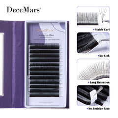 DeceMars V-shaped 5D Eyelash Extensions | Matte Black 12 Rows Tray alternate view