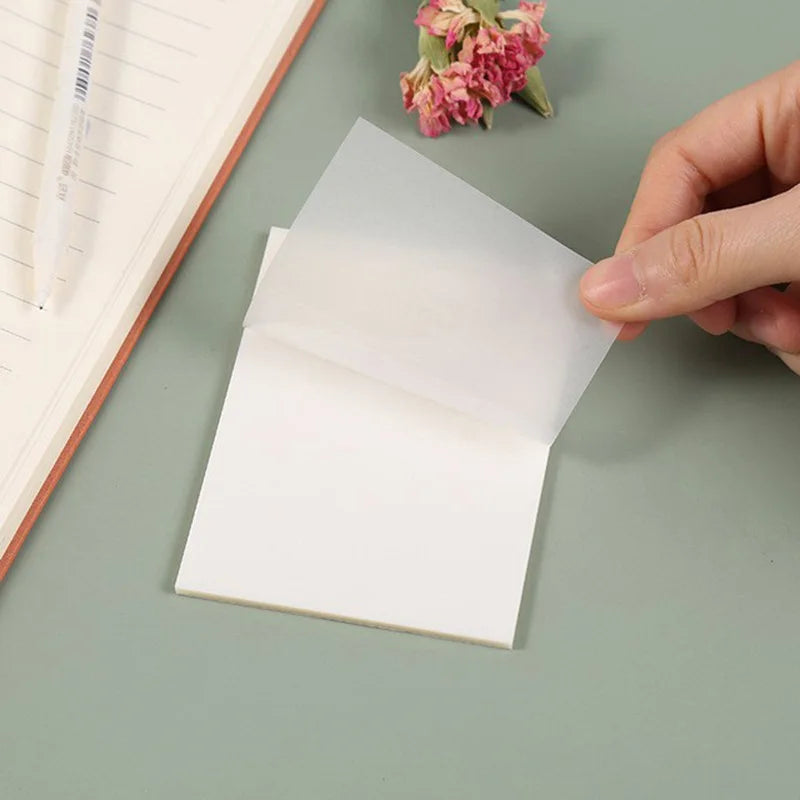 50 Sheets Creative Transparent PET Waterproof Sticky Notes Notepads - School Stationery detail view
