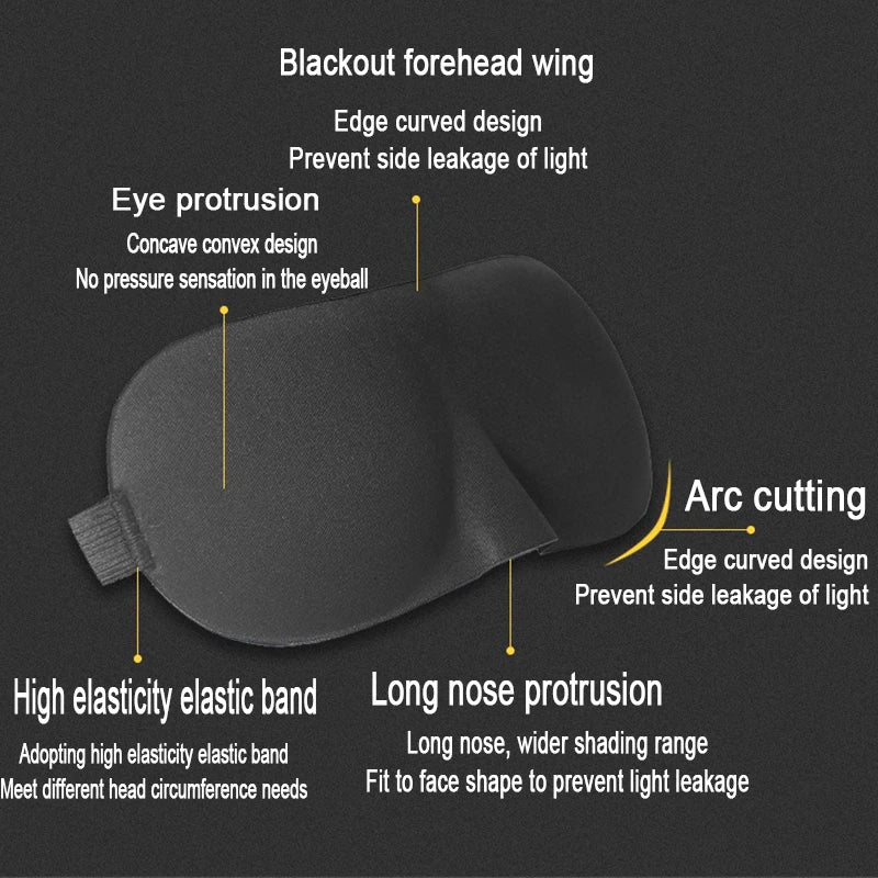 3D Sleeping Mask Eyepatch | Light Blocking Blindfold for Travel and Sleep lifestyle view