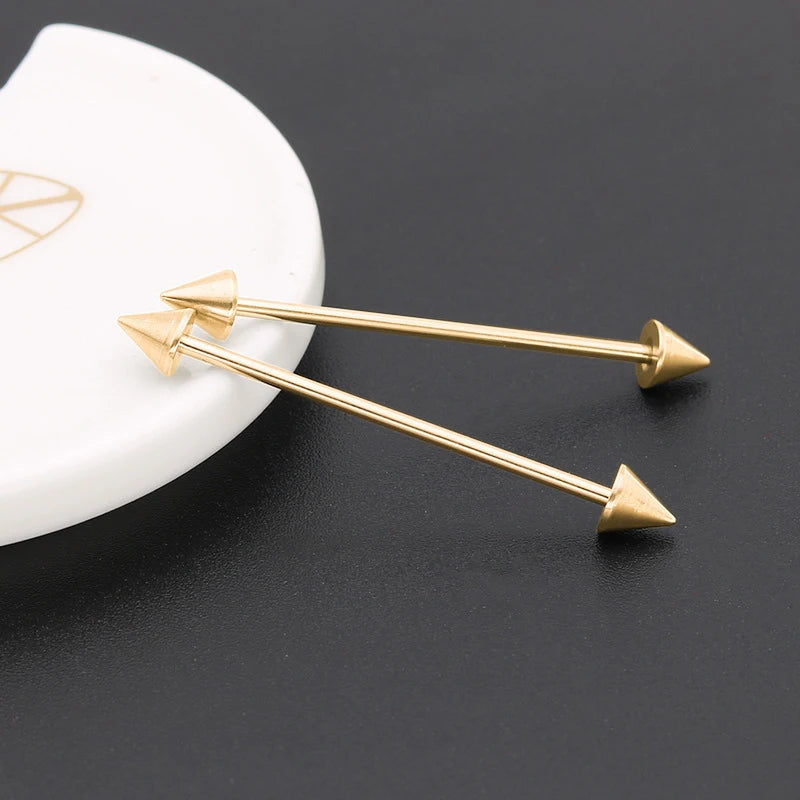 1Pcs Stainless Steel Straight Helix Tragus Industrial Ear Studs Bar Piercing Tongue Ri close-up view