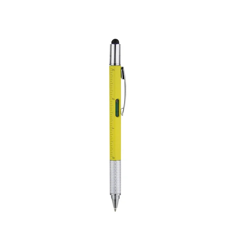 7 in 1 Multifunction Ballpoint Pen | EDC Hand Tool with Ruler Screwdriver Stylus Level close-up view