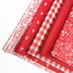 30Pcs Valentine's Day Red Parchment Paper Sheets | 5 Style Choices for Gift Wrapping & Party Decor