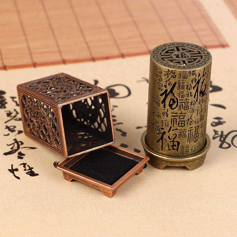Square Vertical Incense Burner | Small Xiangyun Alloy Holder for Indoor Aromatherapy lifestyle view