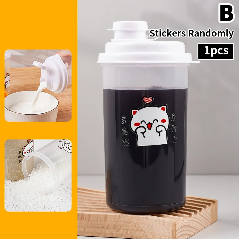 Espresso Cappuccino Latte Bottle With Lid Cartoon Design For Home Barista Kitchen Access detail view