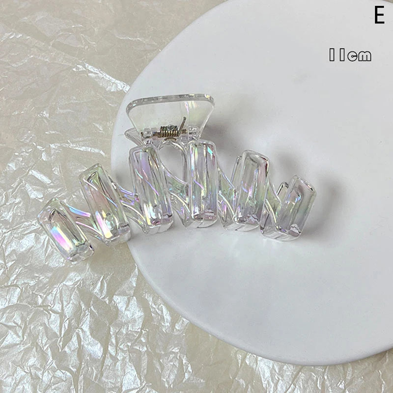 Women Hair Claw Korean Style Transparent Plastic Headband Hairpins Ponytail Claw Clip Crab Hair Accessories Headwear