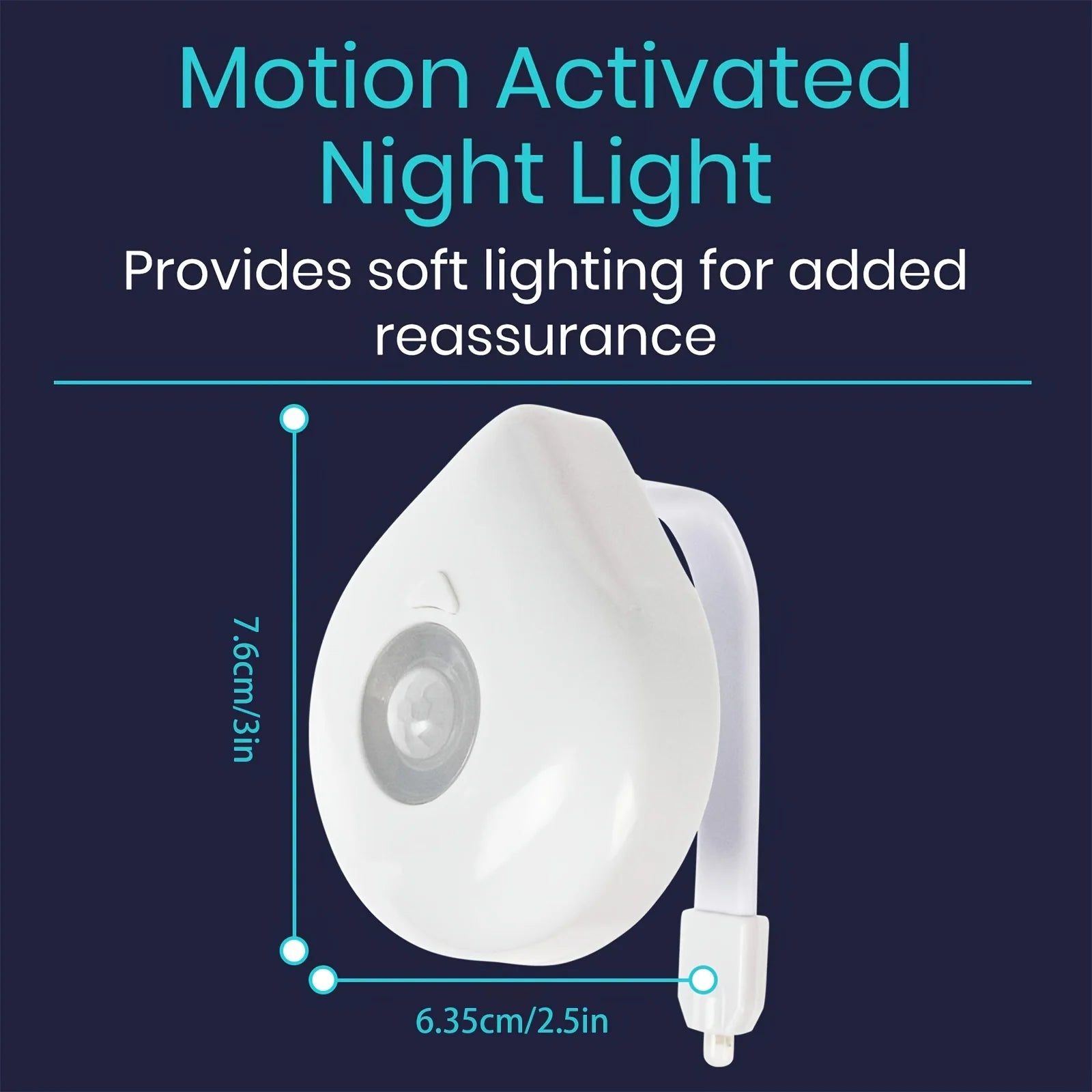Toilet Motion Sensor Light | 8 Color Changing PIR LED Night Light for Bathroom alternate view