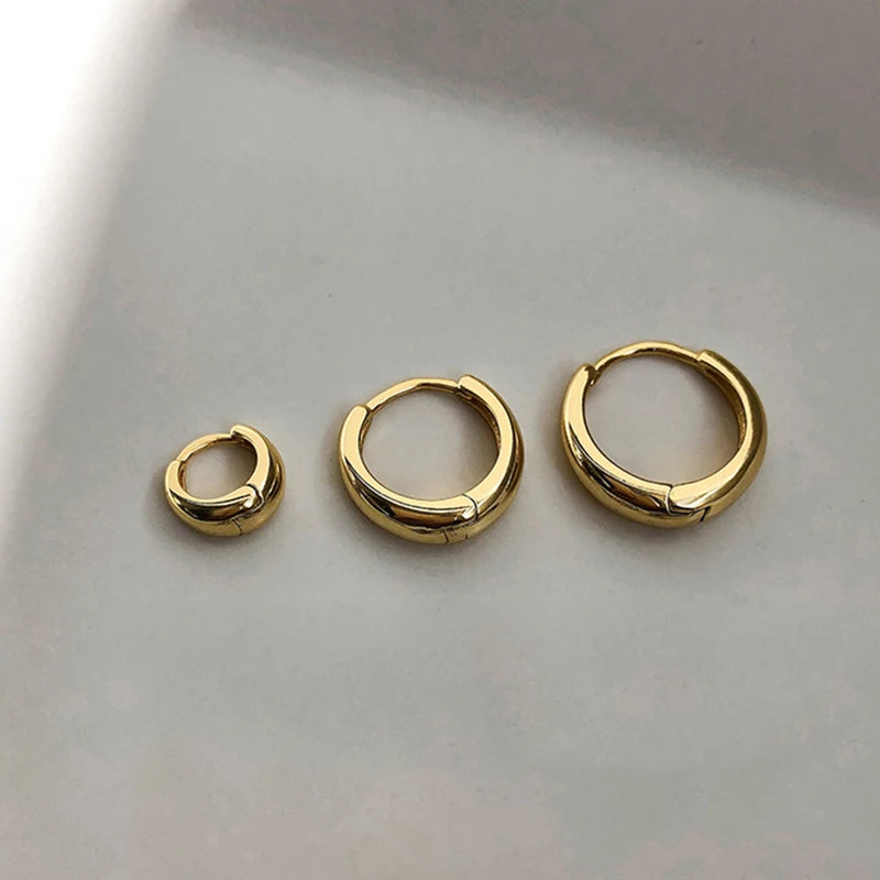 3/6Pcs/Set Fashion Gold Color Huggie Hoop Earrings for Women Men Minimalist Metal Small Circle Round Earrings Jewelry Gifts