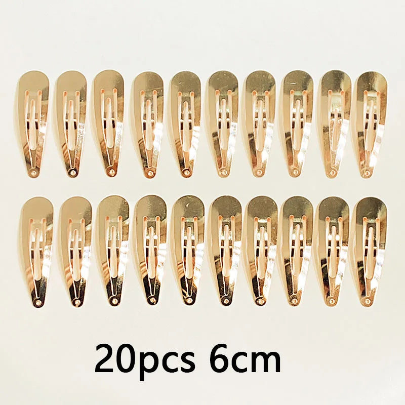 10/20/30pcs/set Women Silver Gold Black Waterdrop Shape Basic Alloy Hair Clips BB H additional angle