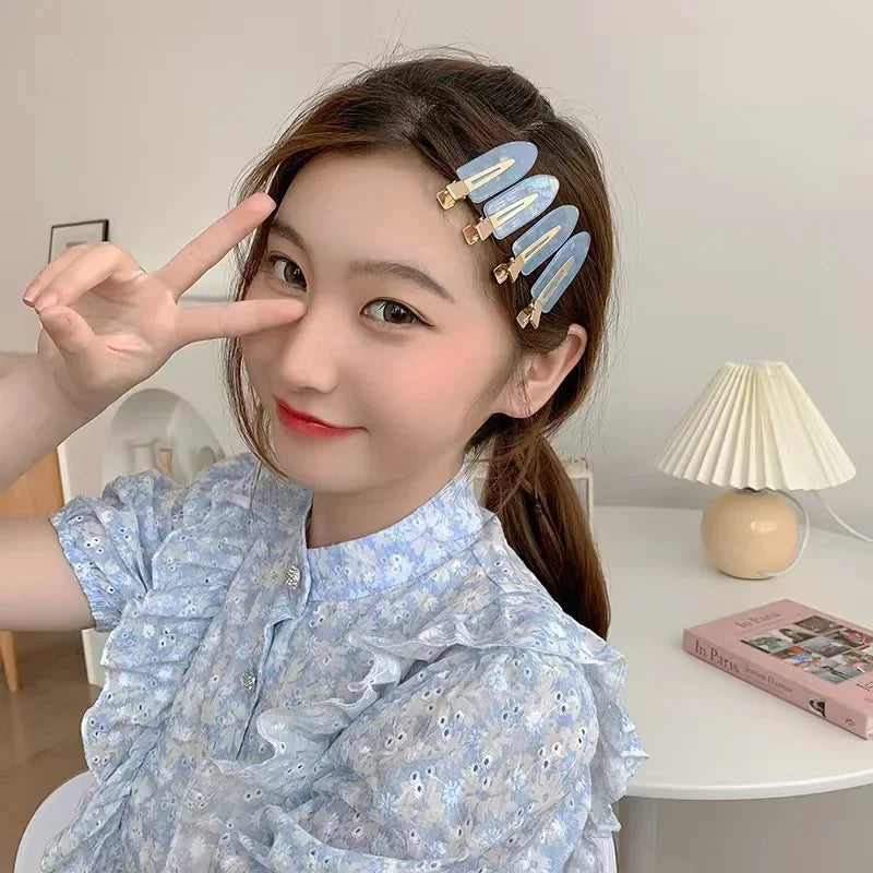 2-4pcs/set Glitter No Bend Seamless Hair Clips Side Bangs Barrette Make Up Washing Face Accessories Styling Hairpins Women Girls