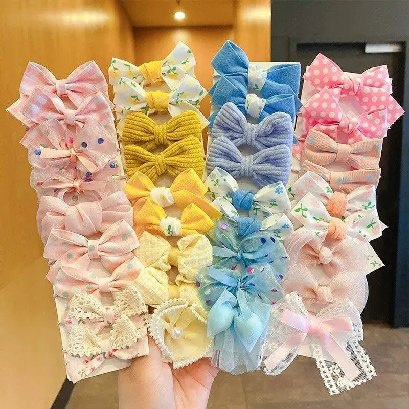10pcs Hair Accessories Girls Scrunchies Aesthetic Lacos De Cabelo Infantil Bands Kids Ba detail view