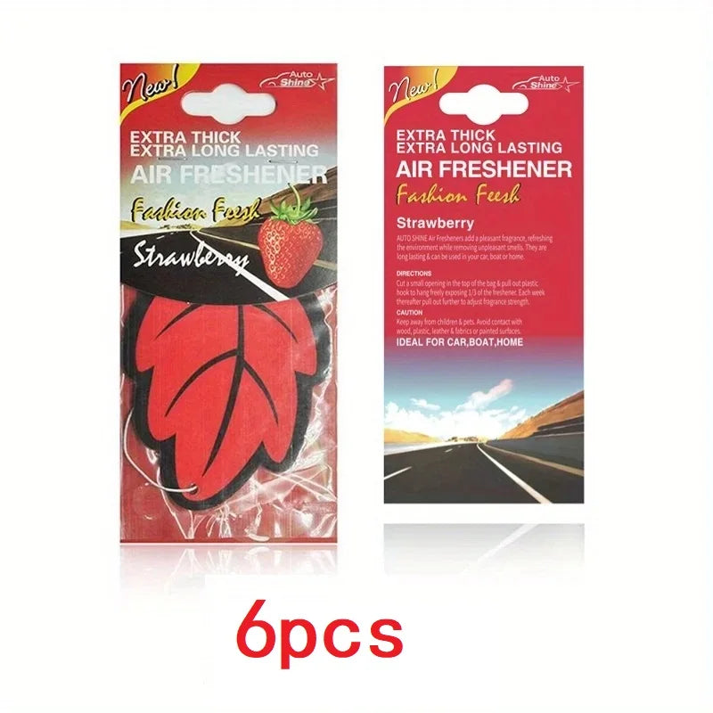 3-60pcs Car Air Freshener Natural Scented Tea Paper Auto Hanging Vanilla Perfume Frag alternate view