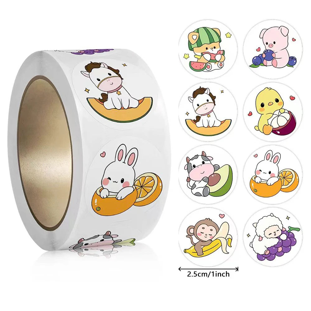 Teacher Reward Stickers for Kids | 100-500pcs Cute Animal Motivational Stickers close-up view