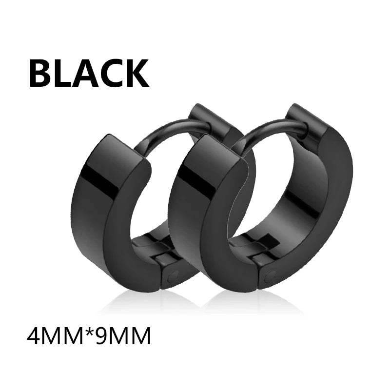1 Pair Stainless Steel Geometric Triangle Unisex Punk Rock Earrings Women Men Piercing close-up view