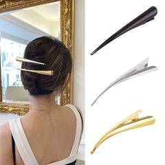 (BF06)5/10pcs Long Metal Hair Clips Horn Clip Hair Clamps Hair Accessories Duck Teeth Hairdressing Salon Tip Clip