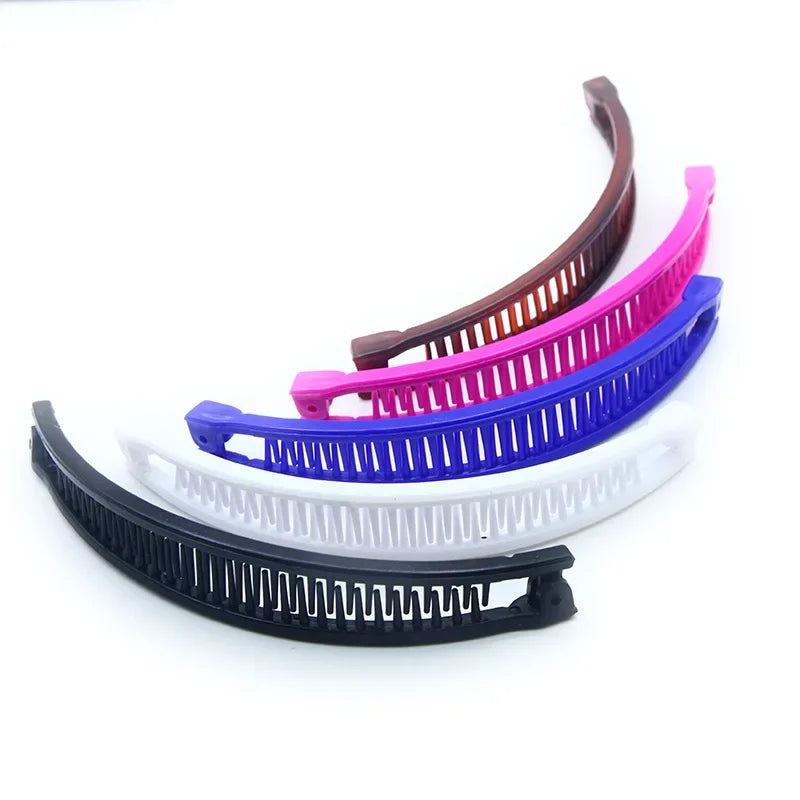 Solid Color Ponytail Hoder Hair Clamp Banana Hair Clips Women Hair Claw Barrettes Hairpins Fashion Styling  Accessories for Girl