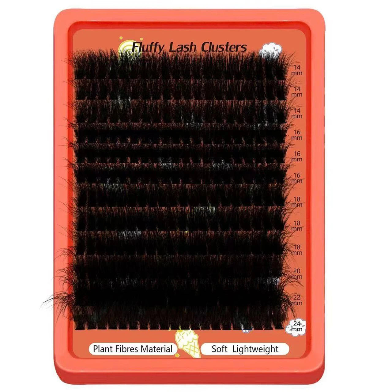 80D-100D 8D Fluffy Cluster Lash Extensions D Curl Mixed Tray Soft Reusable DIY Indi additional angle