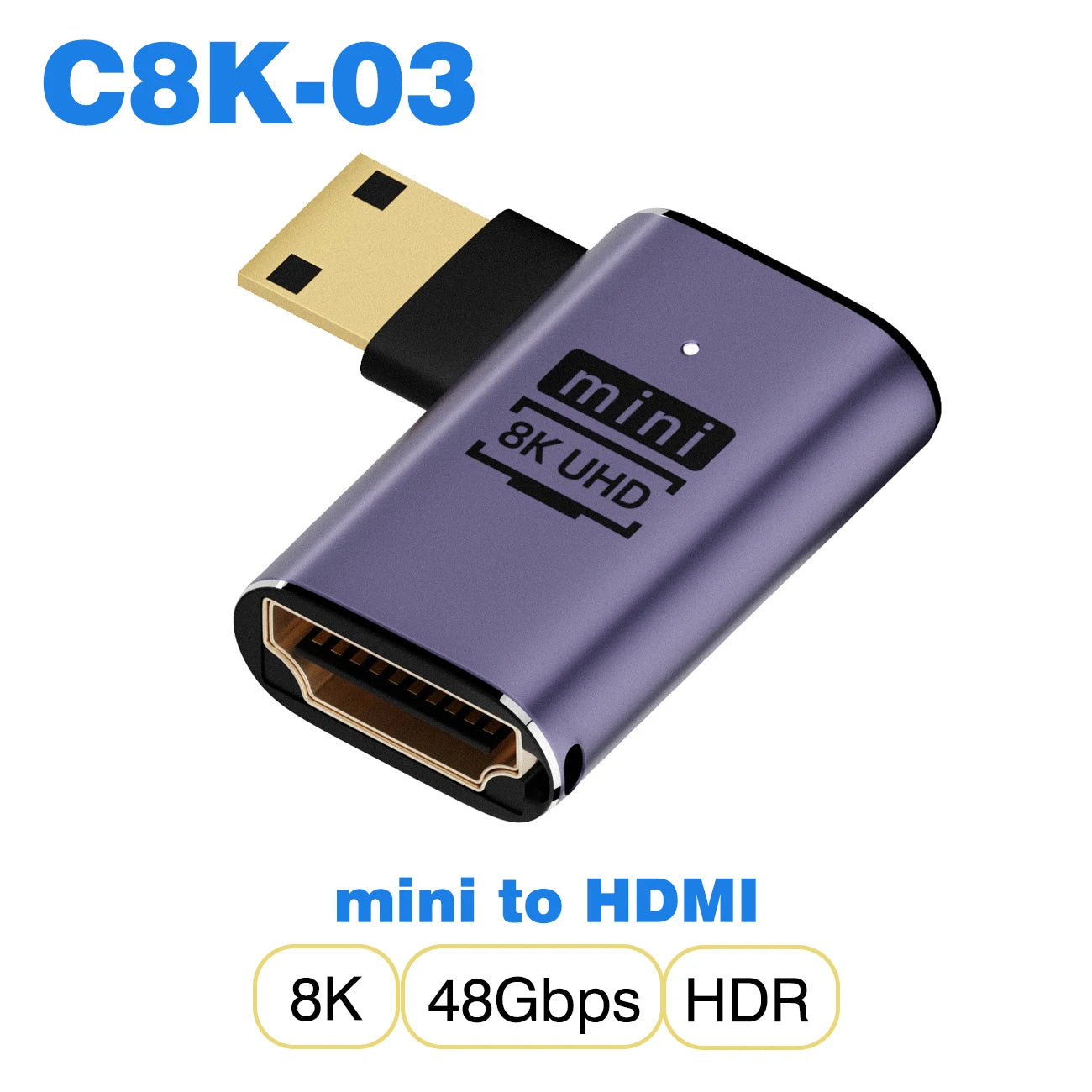 HDMI-Compatible Adapter | Mini and Micro HDMI to HDMI 2.1 Converter 48Gbps 8K60Hz 4K12 close-up view