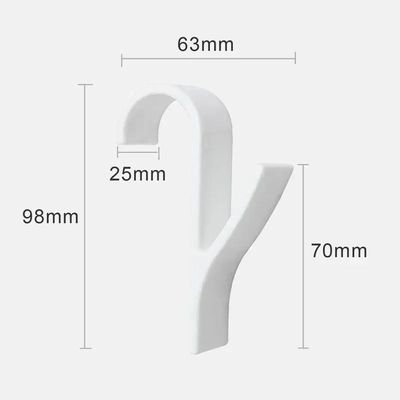 Kitchen Bathroom Hanger Clips Storage Racks White Clear Hanger Heated Towel Radiator R close-up view
