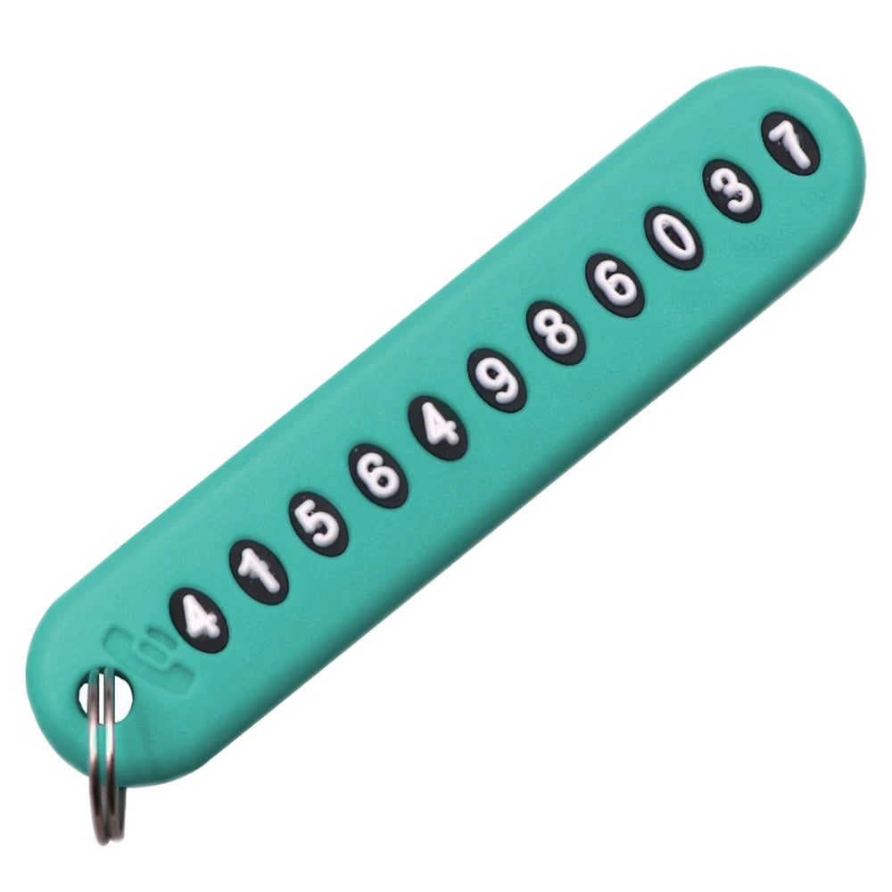 Car Phone Number Keychain | Anti-Lost Key Ring with Number Plate alternate view