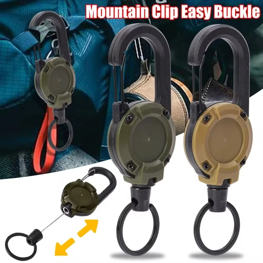 Spring Buckle Pull Reel Anti-theft Outdoor Sporty Key Ring Tool