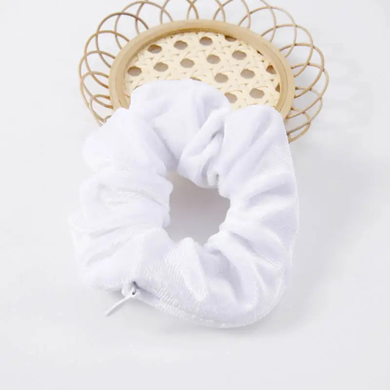 Portable Hidden Safe Sight Secret Hair Tie Storage Case Hair Scrunchie With Zipper Hide detail view