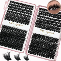 384pcs Cluster Lashes Mixed Tray | DIY Natural Look Eyelash Extension