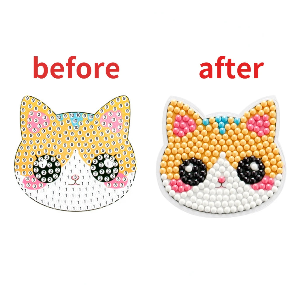 Child Diamond DIY Painting Sticker Set Toys Colorful Cartoon Sticker Handmade Arts Cra close-up view