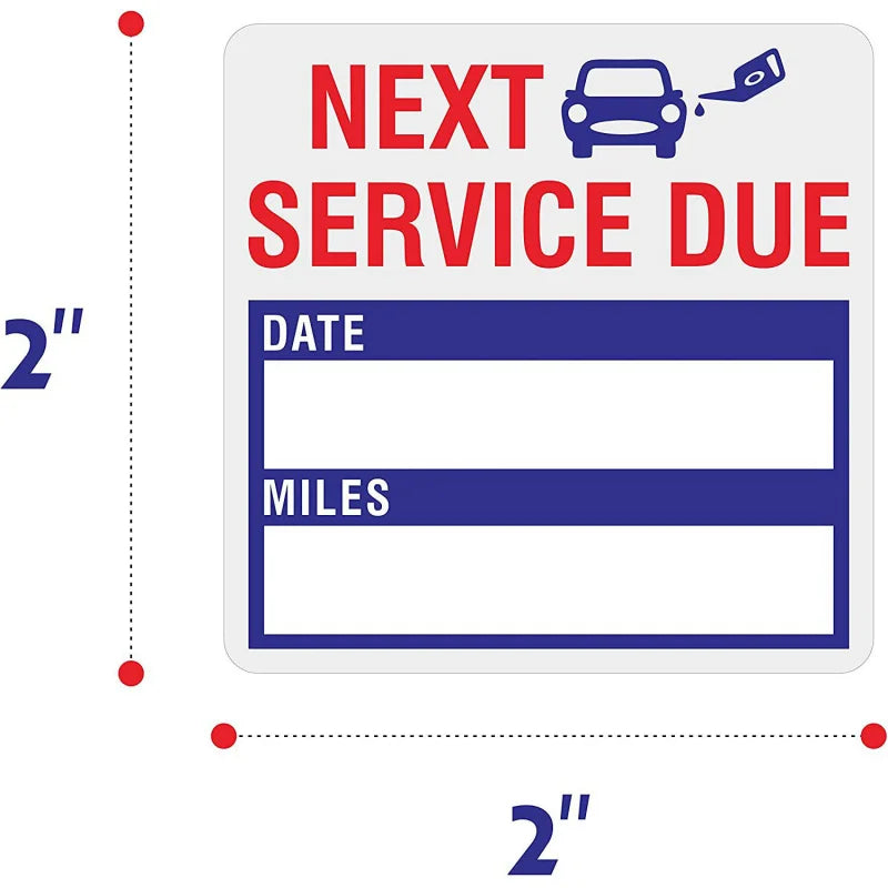 150pcs Car Oil Change Reminder Stickers | Maintenance Service Due Labels for Auto Shop close-up view