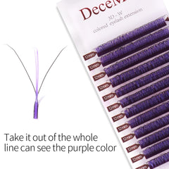 DeceMars 3D W-Shaped Colored Eyelashes | Salon-Grade Lash Extensions close-up view