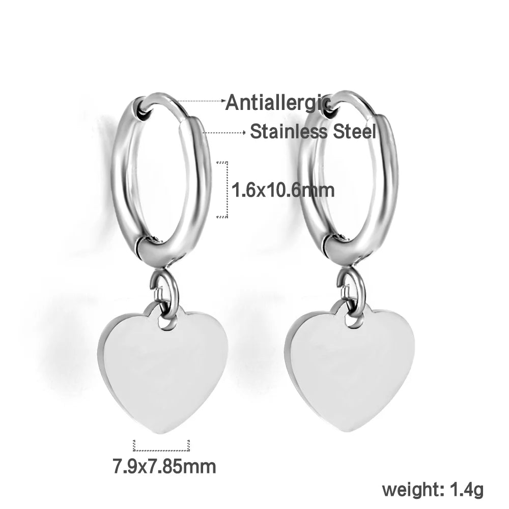 LUXUSTEEL Trendy Cross Women's Stainless Steel Hoop Earrings Colorful Metal Stud Drop Earrings Fashionable Jewelry Gift